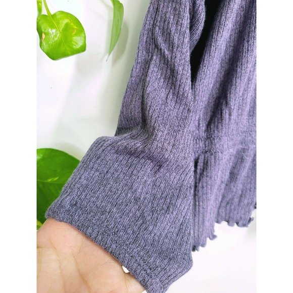 NEW‎ ADORE ME Tops Oyla Women Purple Long Sleeve XL Raglan Ribbed Stretch Solid - Picture 4 of 6